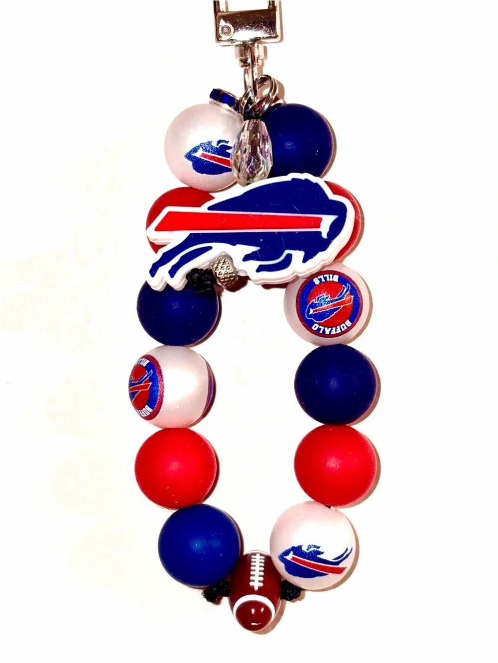Handmade Buffalo Bills Wristlet / Keychain / Bag Charm